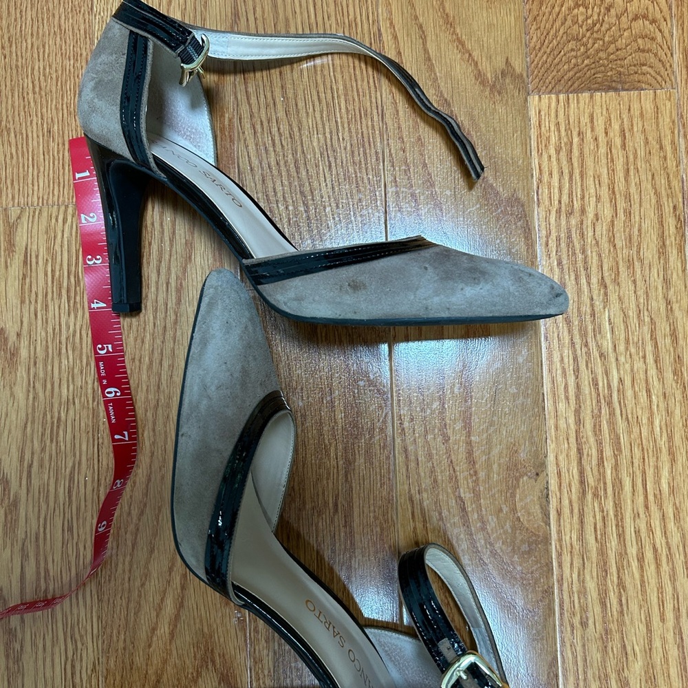 Franco Sarto Black and Tan Heels